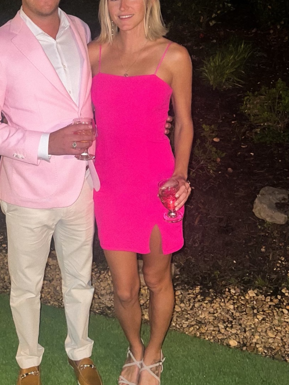 Lavender Brown Hot Pink Mini Slip Dress